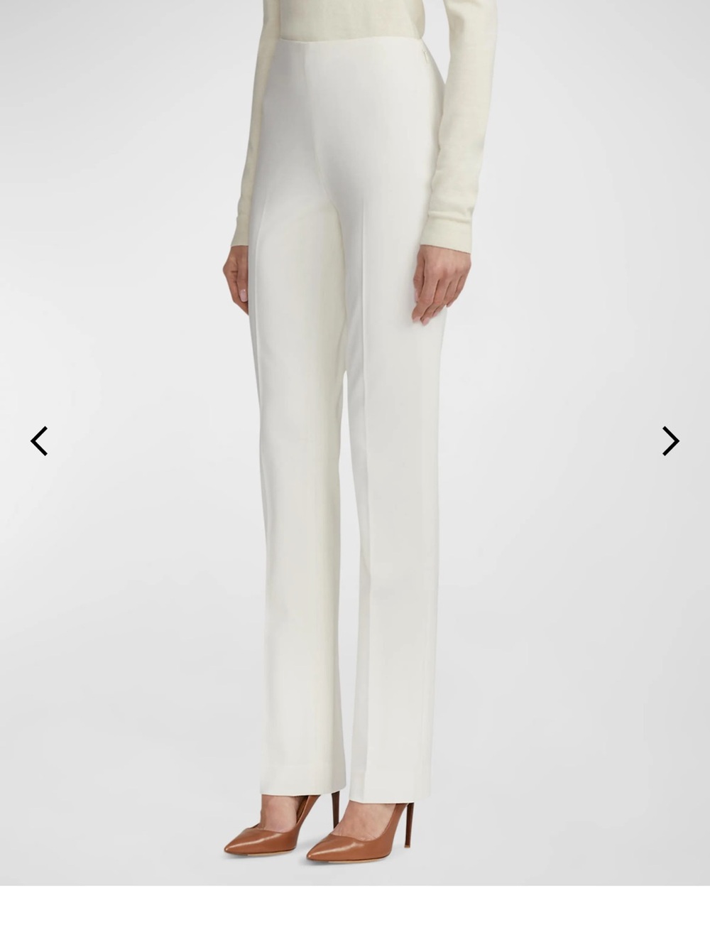 Ralph Lauren Purple Label Ivory Straight-Leg Trousers